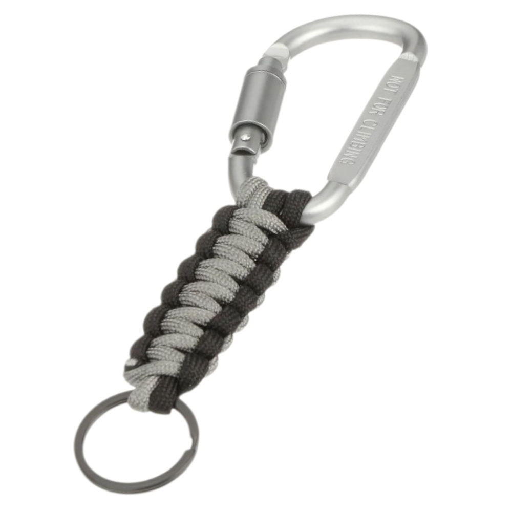 Braided Paracord Keychain with Silver Carabiner